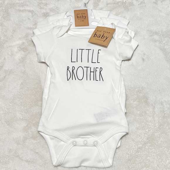 🆕Rae Dunn 3pk LITTLE BROTHER Bodysuits - Picture 2 of 4